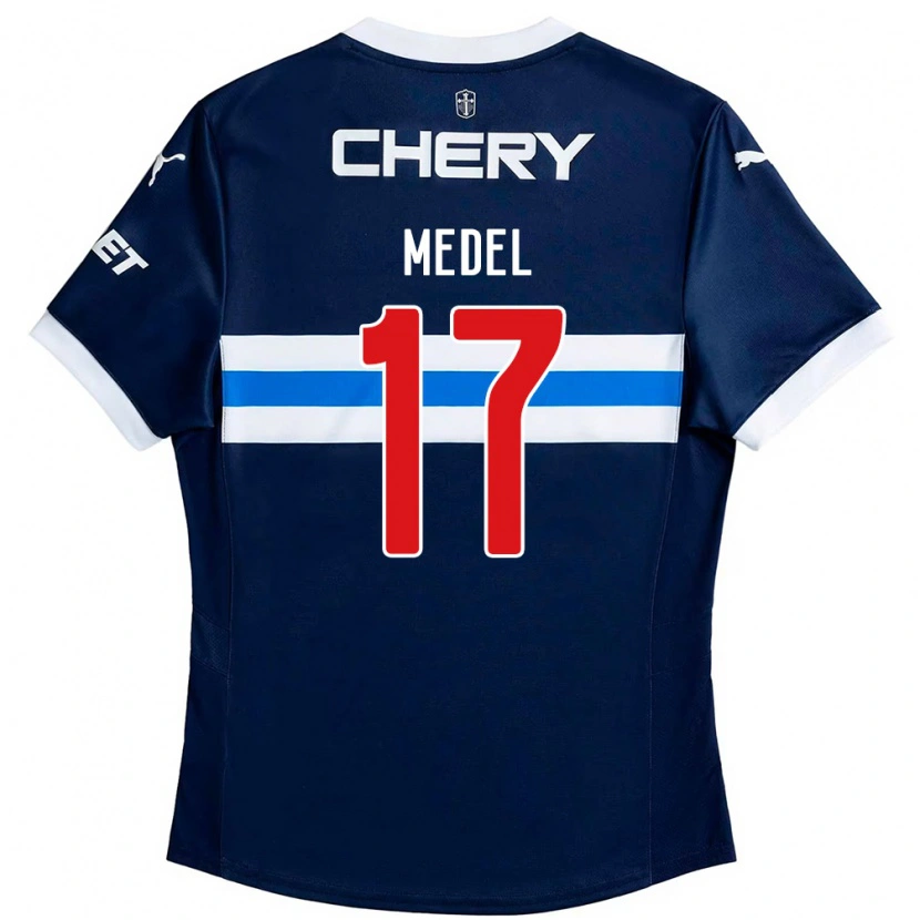 Danxen Dzieci Gary Medel #17 Czarny Niebieski Wyjazdowa Koszulka 2025/26 Koszulki Klubowe