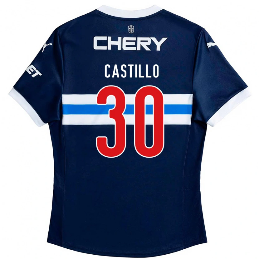 Danxen Dzieci Nicolas Castillo #30 Czarny Niebieski Wyjazdowa Koszulka 2025/26 Koszulki Klubowe