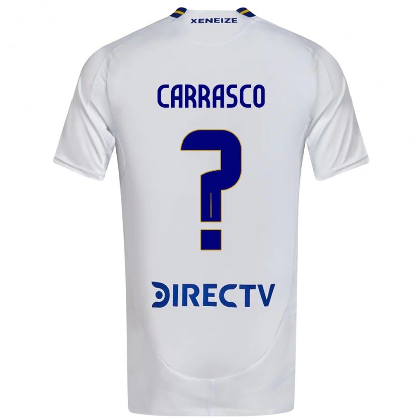 Danxen Dzieci Julian Carrasco #0 Królewski Niebieski Żółty Wyjazdowa Koszulka 2025/26 Koszulki Klubowe