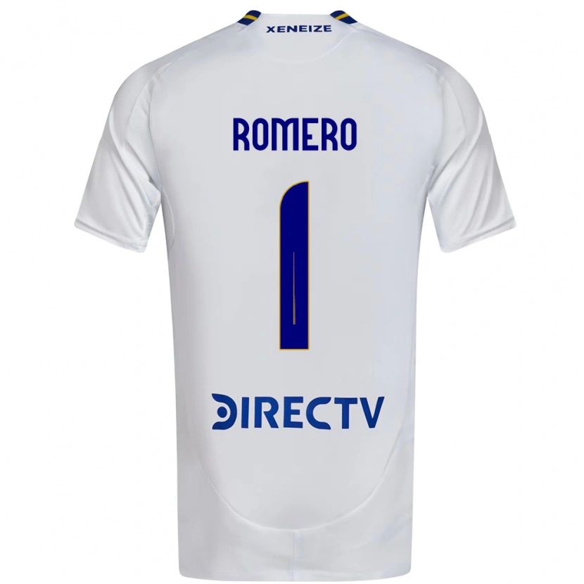 Danxen Dzieci Sergio Romero #1 Królewski Niebieski Żółty Wyjazdowa Koszulka 2025/26 Koszulki Klubowe