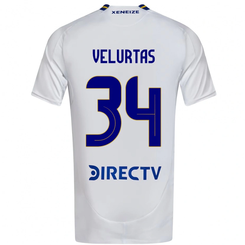 Danxen Dzieci Pedro Velurtas #34 Królewski Niebieski Żółty Wyjazdowa Koszulka 2025/26 Koszulki Klubowe