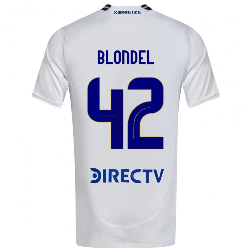 Danxen Dzieci Lucas Blondel #42 Królewski Niebieski Żółty Wyjazdowa Koszulka 2025/26 Koszulki Klubowe