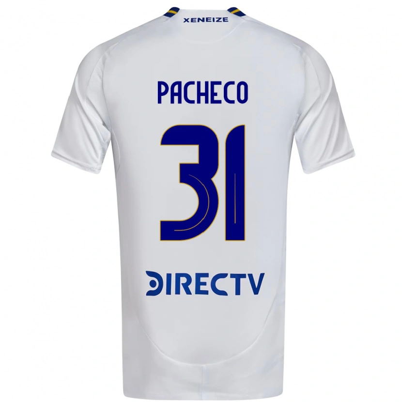 Danxen Dzieci Costanza Pacheco #31 Biały Niebieski Wyjazdowa Koszulka 2025/26 Koszulki Klubowe