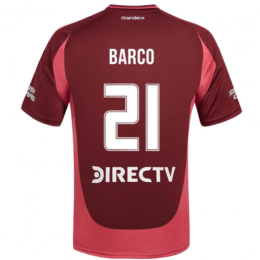 Danxen Dzieci Esequiel Barco #21 Burgundzki Magenta Wyjazdowa Koszulka 2025/26 Koszulki Klubowe