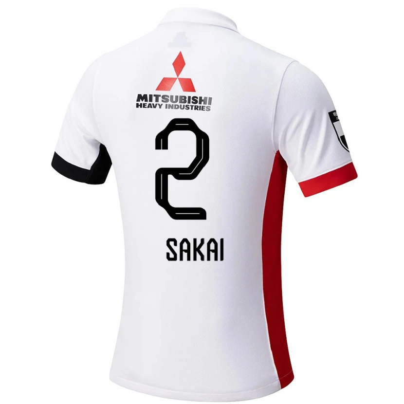 Danxen Dzieci Hiroki Sakai #2 Czerwony Biały Wyjazdowa Koszulka 2025/26 Koszulki Klubowe