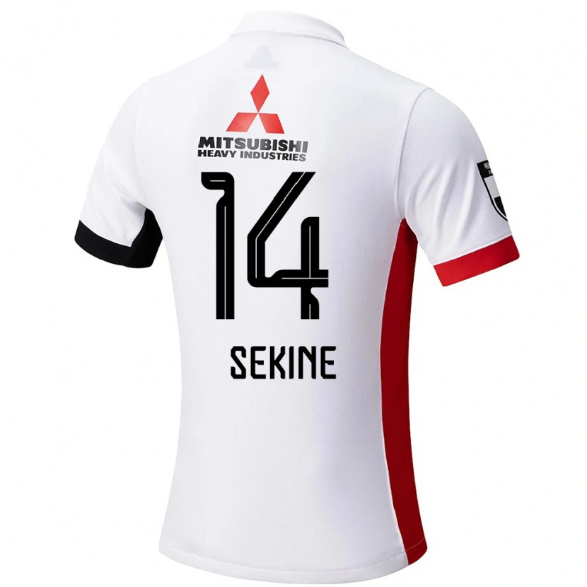 Danxen Dzieci Takahiro Sekine #14 Czerwony Biały Wyjazdowa Koszulka 2025/26 Koszulki Klubowe