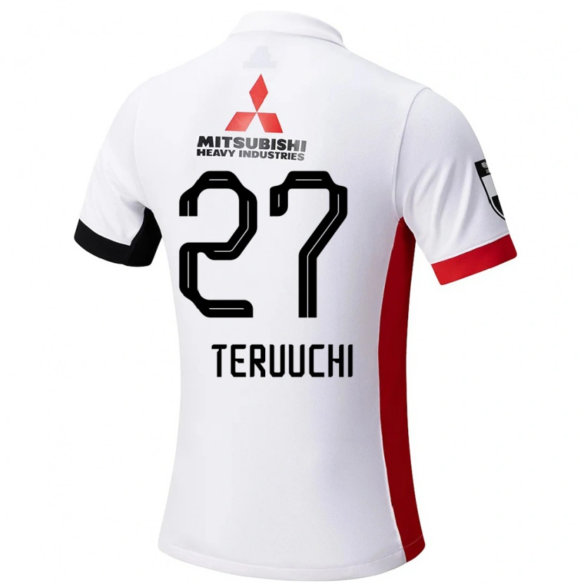 Danxen Dzieci Toshikazu Teruuchi #27 Czerwony Biały Wyjazdowa Koszulka 2025/26 Koszulki Klubowe