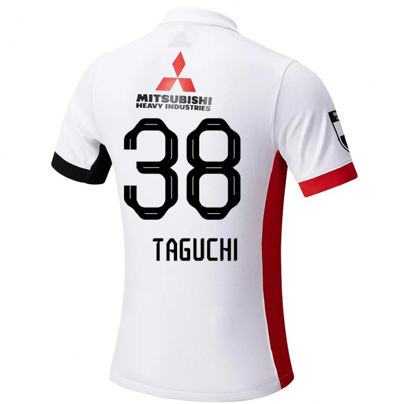 Danxen Dzieci Keita Taguchi #38 Czerwony Biały Wyjazdowa Koszulka 2025/26 Koszulki Klubowe