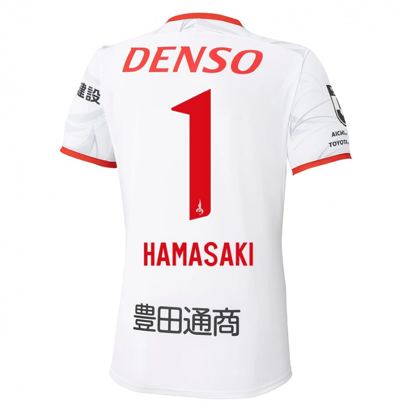 Danxen Dzieci Shiki Hamasaki #1 Biały Czerwony Wyjazdowa Koszulka 2025/26 Koszulki Klubowe