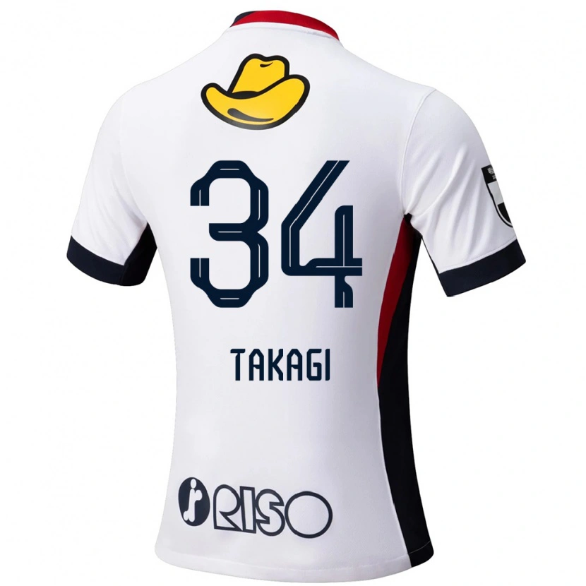 Danxen Dzieci Haruto Takagi #34 Czerwony Czarny Wyjazdowa Koszulka 2025/26 Koszulki Klubowe