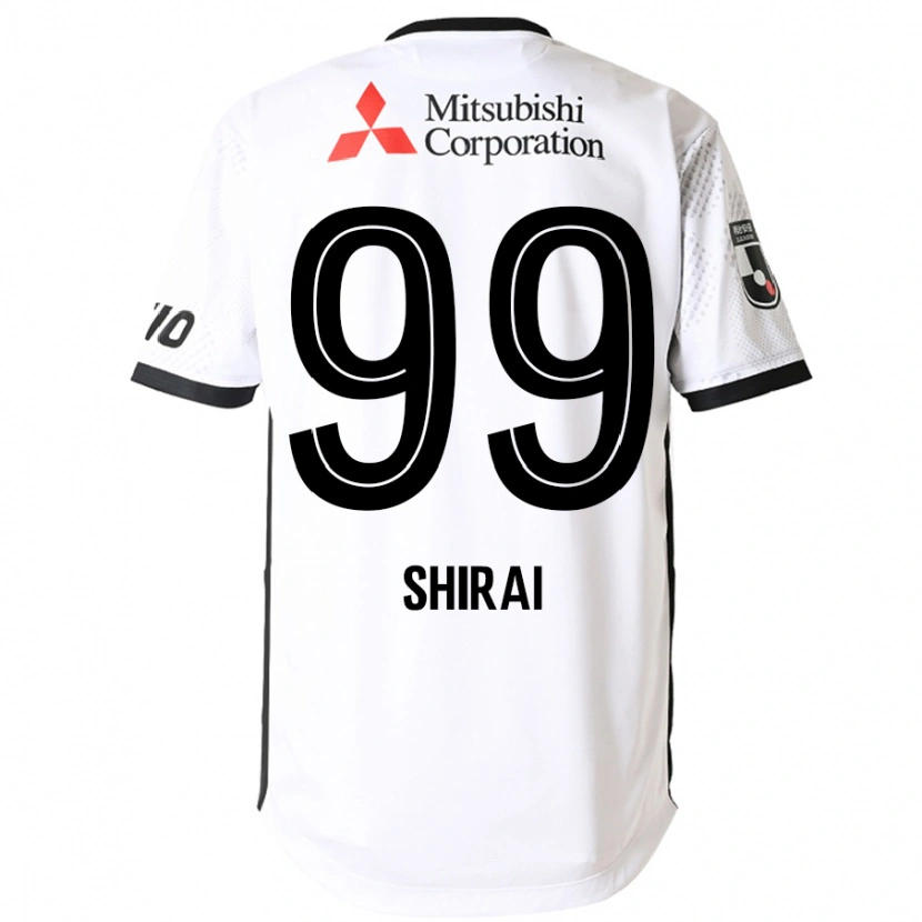Danxen Dzieci Kosuke Shirai #99 Biały Czarny Wyjazdowa Koszulka 2025/26 Koszulki Klubowe
