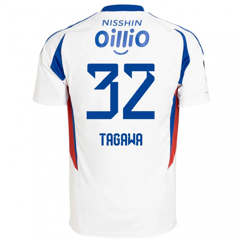 Danxen Dzieci Tomoki Tagawa #32 Królewski Niebieski Biały Wyjazdowa Koszulka 2025/26 Koszulki Klubowe