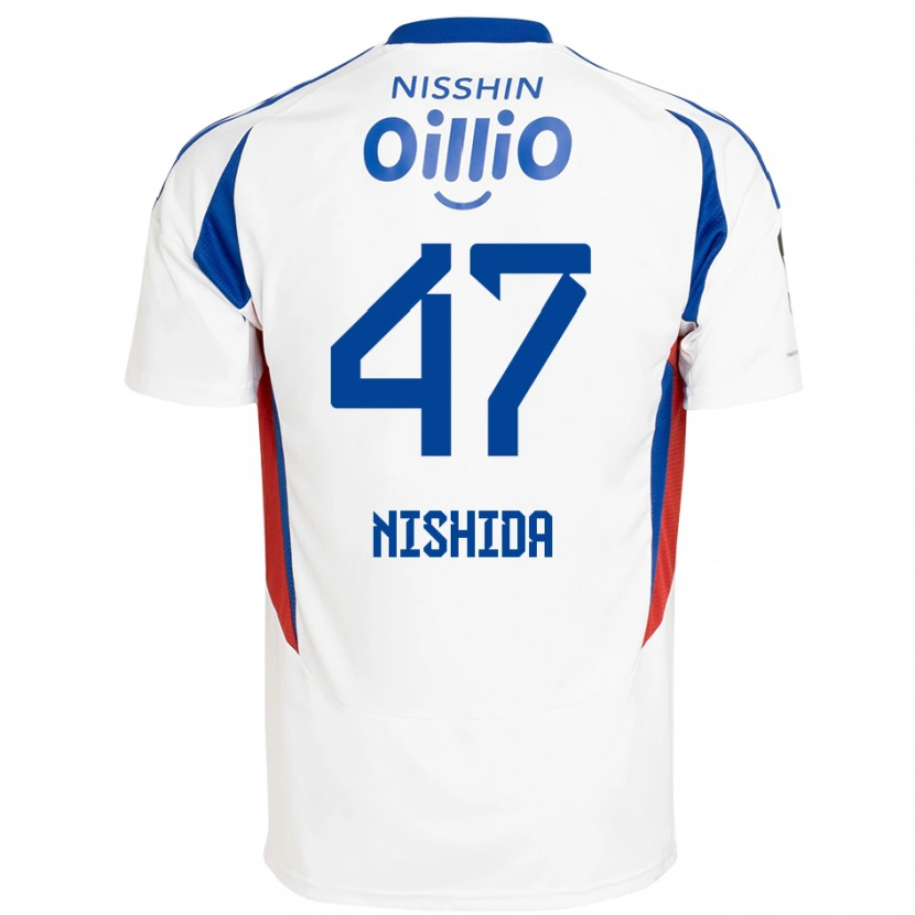 Danxen Dzieci Yusuke Nishida #47 Królewski Niebieski Biały Wyjazdowa Koszulka 2025/26 Koszulki Klubowe