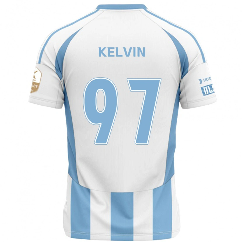 Danxen Dzieci Kelvin #97 Królewski Niebieski Żółty Wyjazdowa Koszulka 2025/26 Koszulki Klubowe