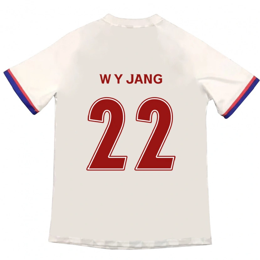 Danxen Dzieci Young-Woo Jang #22 Złamana Biel Czerwony Wyjazdowa Koszulka 2025/26 Koszulki Klubowe