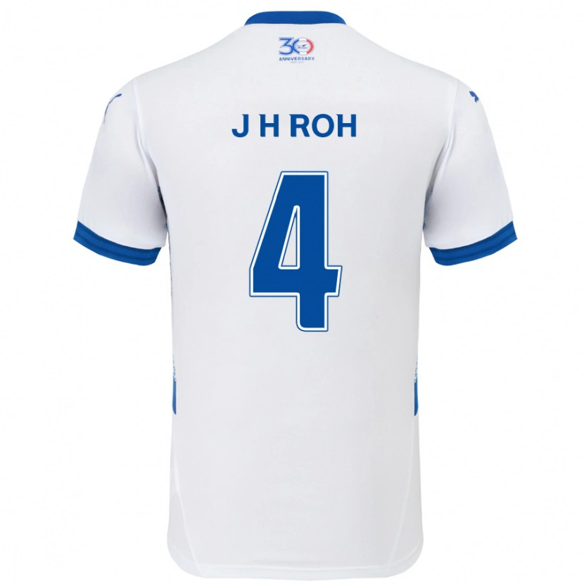 Danxen Dzieci Hyun-Jun Roh #4 Królewski Niebieski Biały Wyjazdowa Koszulka 2025/26 Koszulki Klubowe