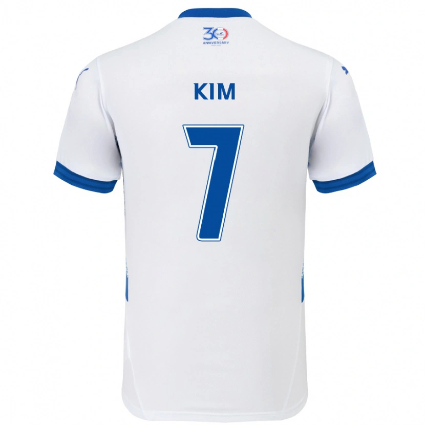 Danxen Dzieci Hyun Kim #7 Królewski Niebieski Biały Wyjazdowa Koszulka 2025/26 Koszulki Klubowe