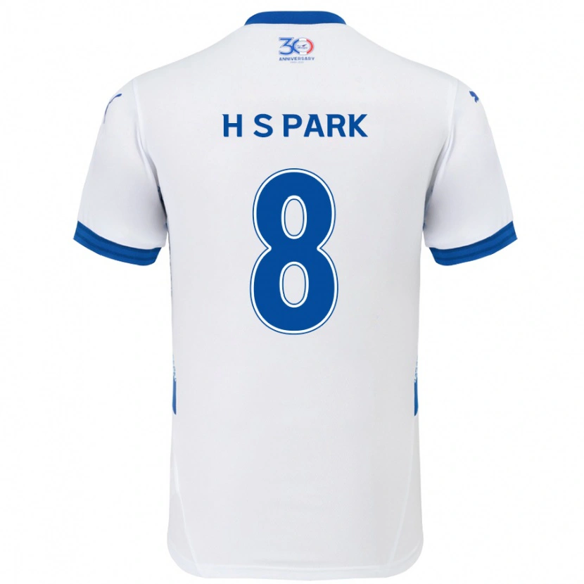 Danxen Dzieci Sang-Hyeok Park #8 Biały Królewski Niebieski Wyjazdowa Koszulka 2025/26 Koszulki Klubowe
