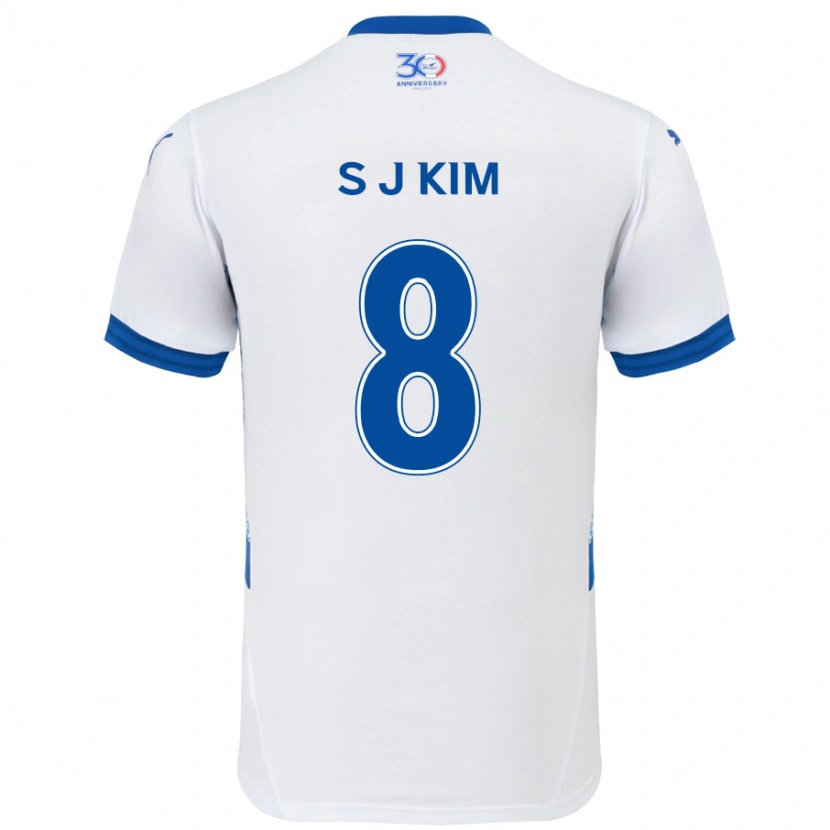 Danxen Dzieci Ji-Sung Kim #8 Biały Królewski Niebieski Wyjazdowa Koszulka 2025/26 Koszulki Klubowe