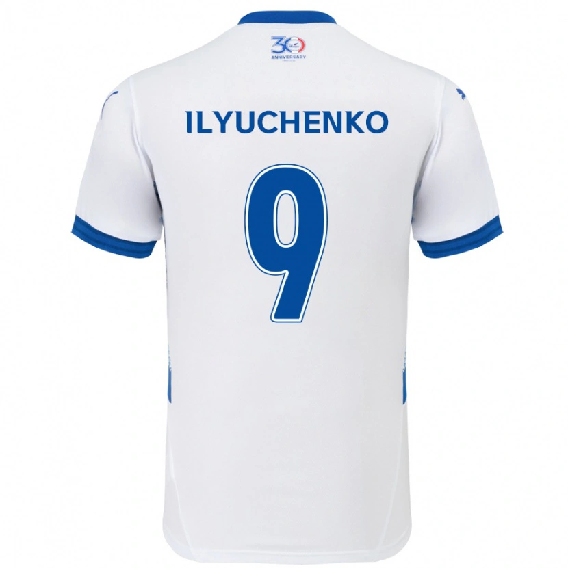 Danxen Dzieci Stanislav Ilyuchenko #9 Królewski Niebieski Biały Wyjazdowa Koszulka 2025/26 Koszulki Klubowe