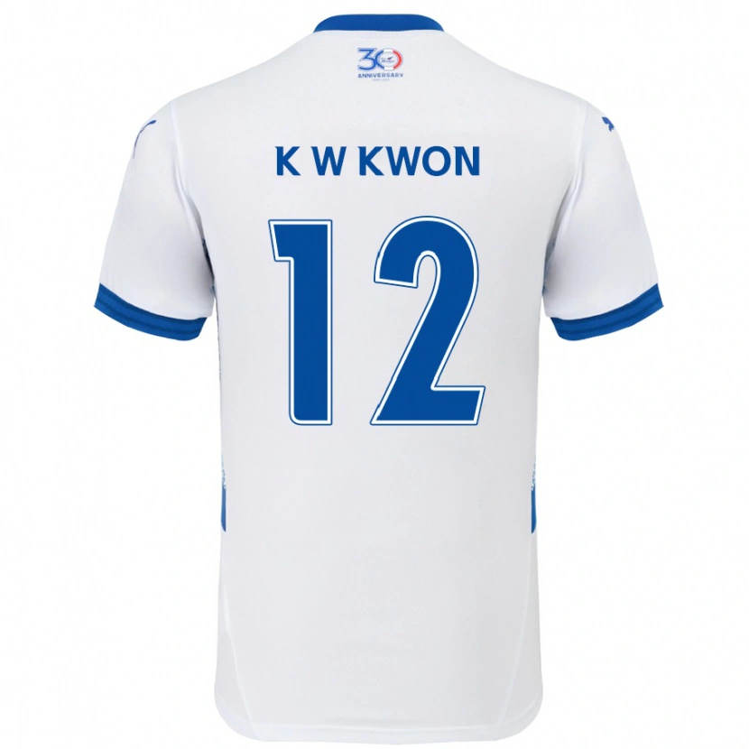 Danxen Dzieci Wan-Kyu Kwon #12 Królewski Niebieski Biały Wyjazdowa Koszulka 2025/26 Koszulki Klubowe