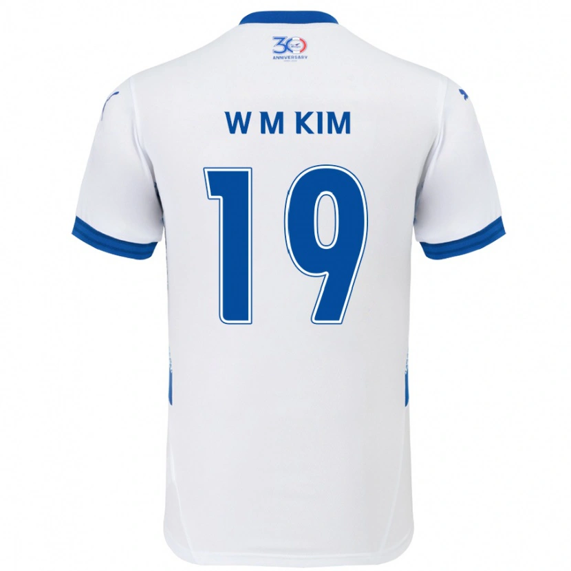 Danxen Dzieci Min-Woo Kim #19 Królewski Niebieski Biały Wyjazdowa Koszulka 2025/26 Koszulki Klubowe