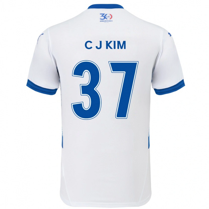 Danxen Dzieci Joo-Chan Kim #37 Królewski Niebieski Biały Wyjazdowa Koszulka 2025/26 Koszulki Klubowe