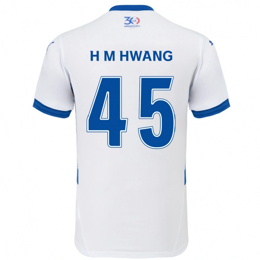 Danxen Dzieci Myung-Hyun Hwang #45 Królewski Niebieski Biały Wyjazdowa Koszulka 2025/26 Koszulki Klubowe
