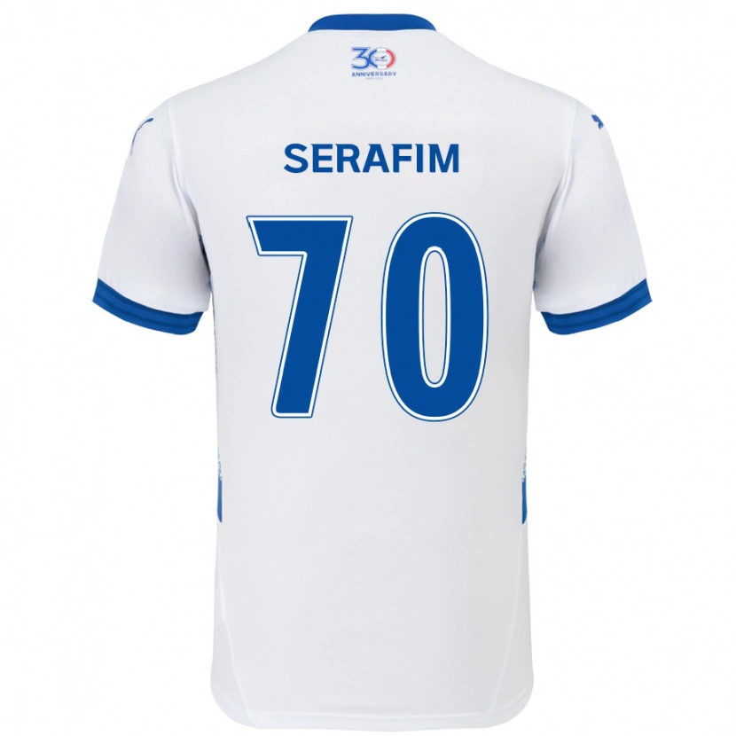 Danxen Dzieci Matheus Serafim #70 Królewski Niebieski Biały Wyjazdowa Koszulka 2025/26 Koszulki Klubowe
