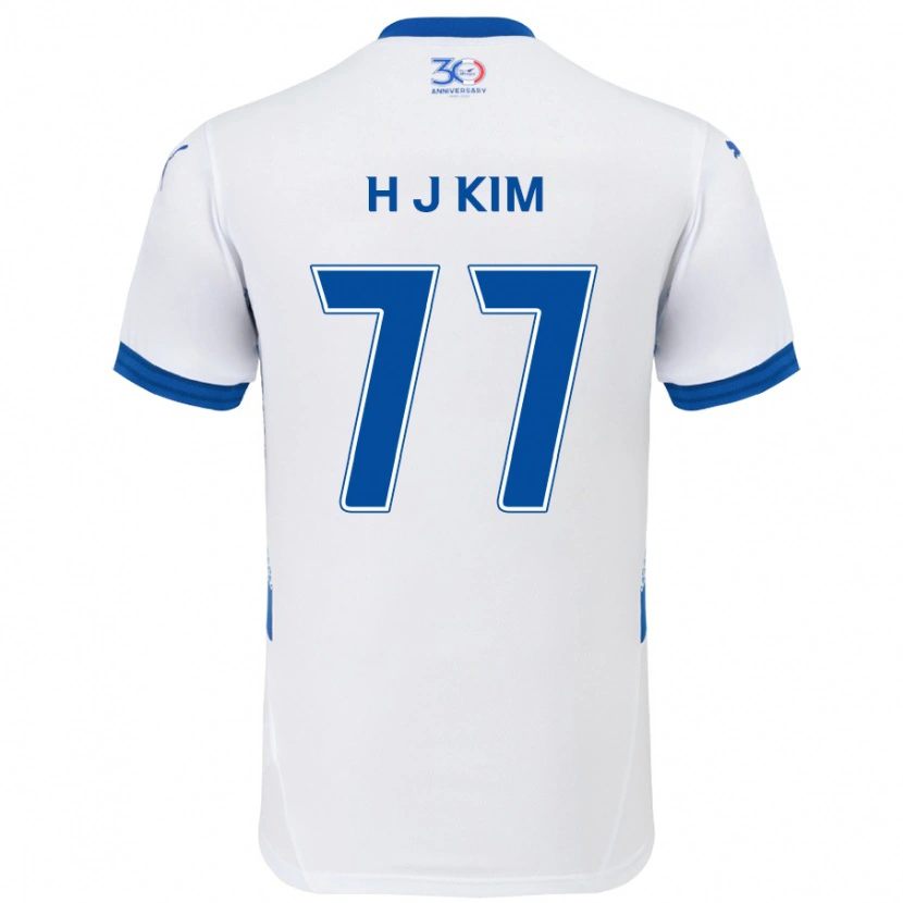 Danxen Dzieci Ji-Hyun Kim #77 Królewski Niebieski Biały Wyjazdowa Koszulka 2025/26 Koszulki Klubowe