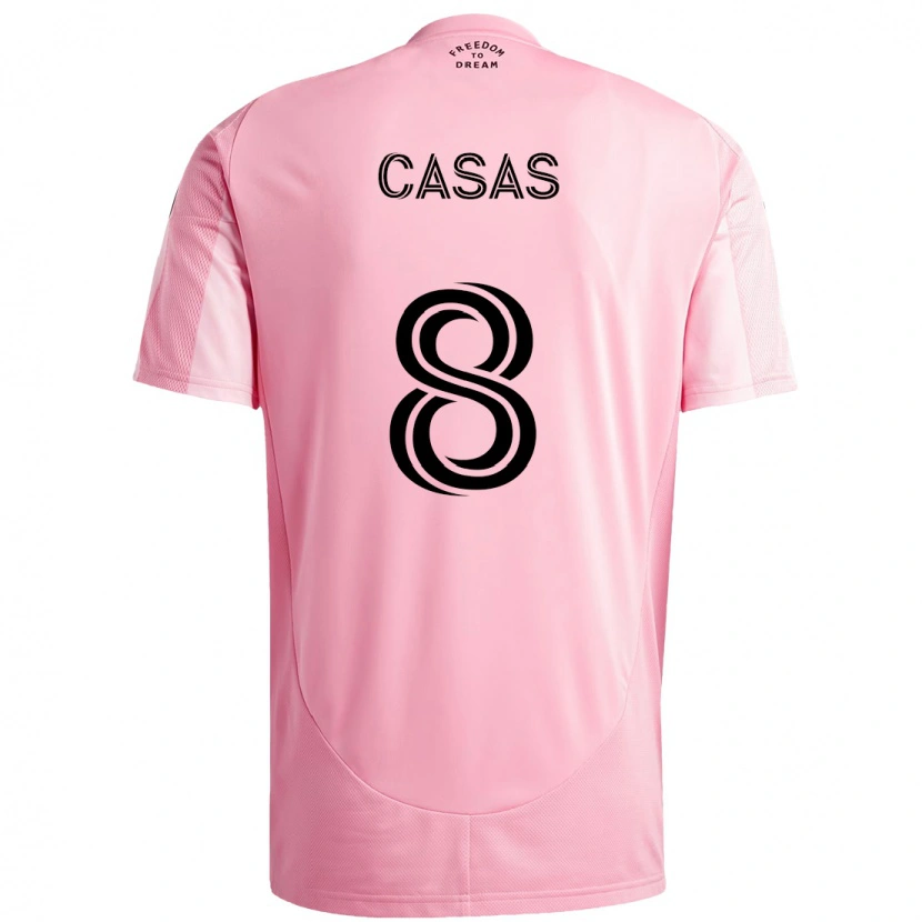 Danxen Męski Pep Casas #8 Czarny Różowy Domowa Koszulka 2025/26 Koszulki Klubowe