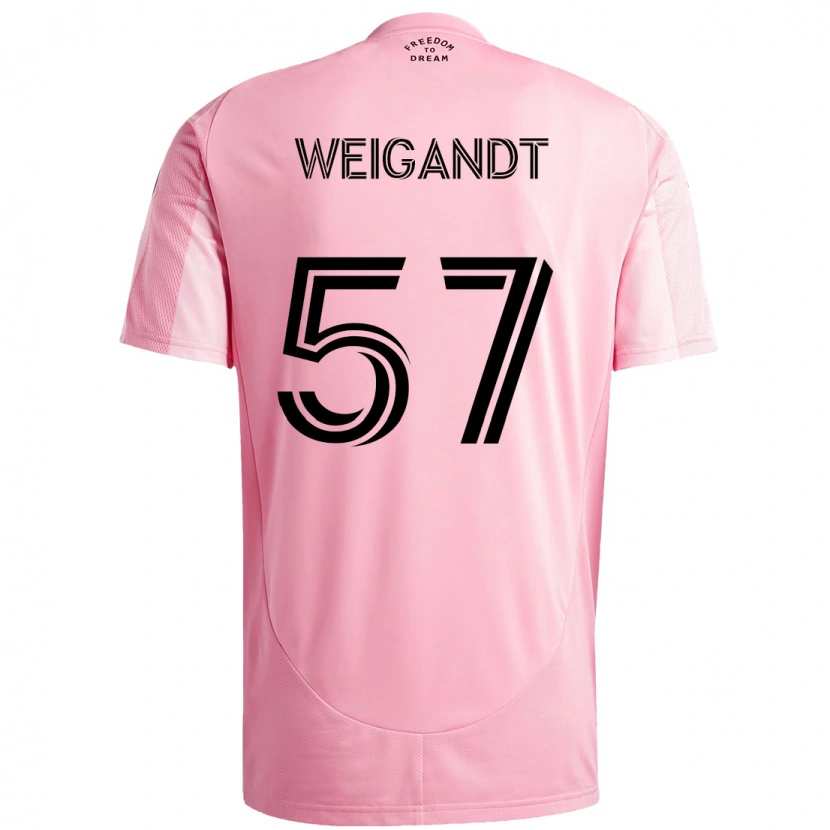 Danxen Męski Marcelo Weigandt #57 Czarny Różowy Domowa Koszulka 2025/26 Koszulki Klubowe