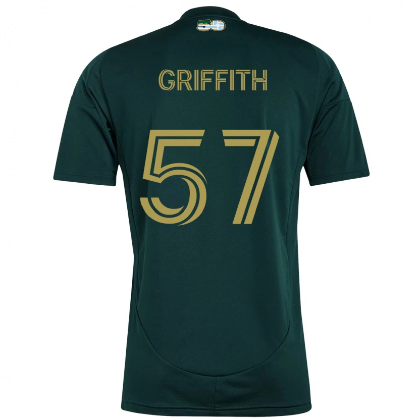 Danxen Męski Víctor Griffith #57 Beżowy Zielony Domowa Koszulka 2025/26 Koszulki Klubowe