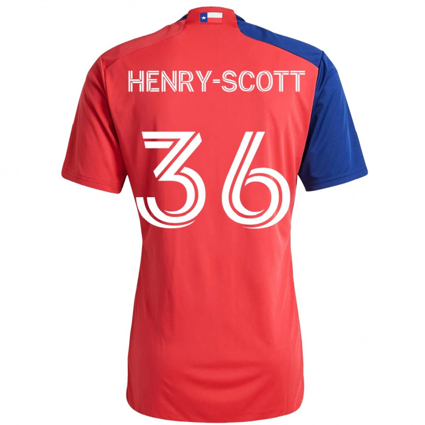 Danxen Męski Malik Henry-Scott #36 Jasnoniebieski Czerwony Domowa Koszulka 2025/26 Koszulki Klubowe