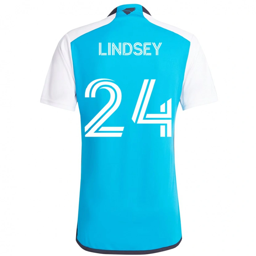 Danxen Męski Jaylin Lindsey #24 Błękitny Biały Domowa Koszulka 2025/26 Koszulki Klubowe