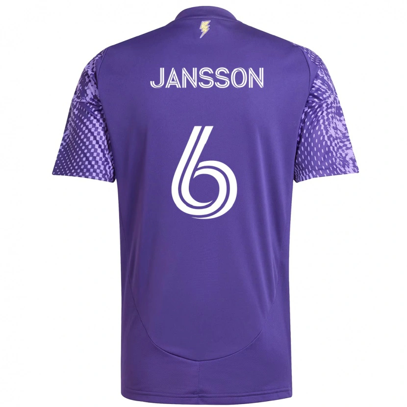 Danxen Męski Robin Jansson #6 Biały Fioletowy Domowa Koszulka 2025/26 Koszulki Klubowe