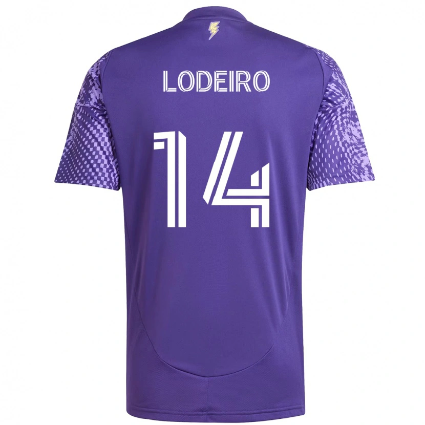 Danxen Męski Nicolás Lodeiro #14 Biały Fioletowy Domowa Koszulka 2025/26 Koszulki Klubowe