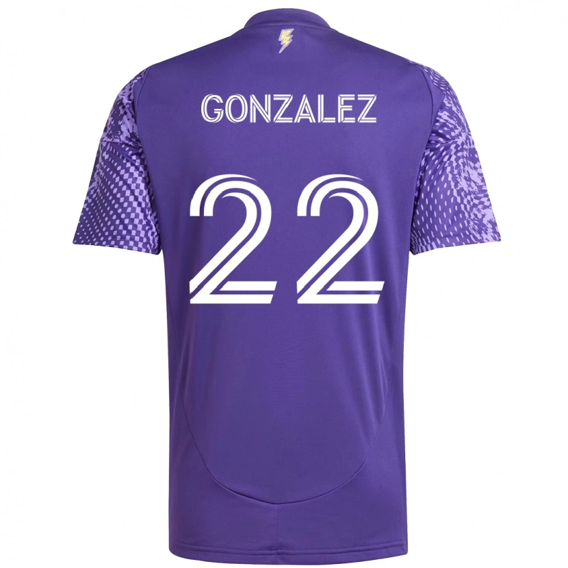 Danxen Męski Gastón González #22 Biały Fioletowy Domowa Koszulka 2025/26 Koszulki Klubowe