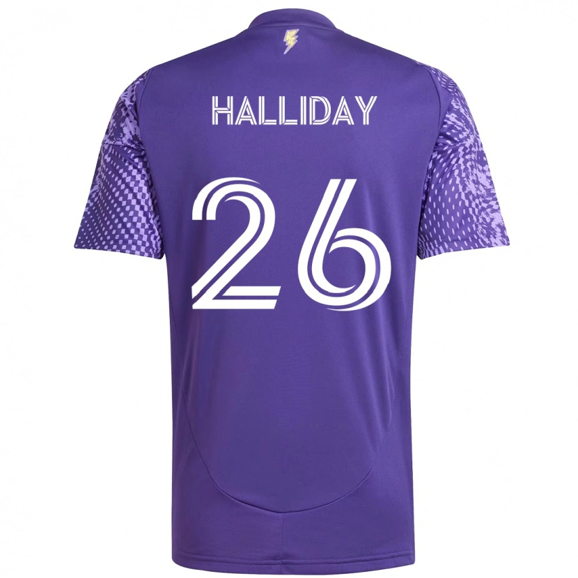 Danxen Męski Michael Halliday #26 Biały Fioletowy Domowa Koszulka 2025/26 Koszulki Klubowe