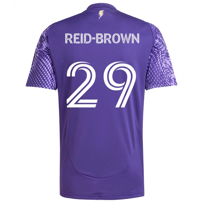 Danxen Męski Tahir Reid-Brown #29 Biały Fioletowy Domowa Koszulka 2025/26 Koszulki Klubowe