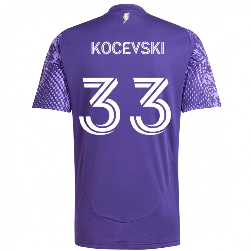 Danxen Męski Jeorgio Kocevski #33 Biały Fioletowy Domowa Koszulka 2025/26 Koszulki Klubowe