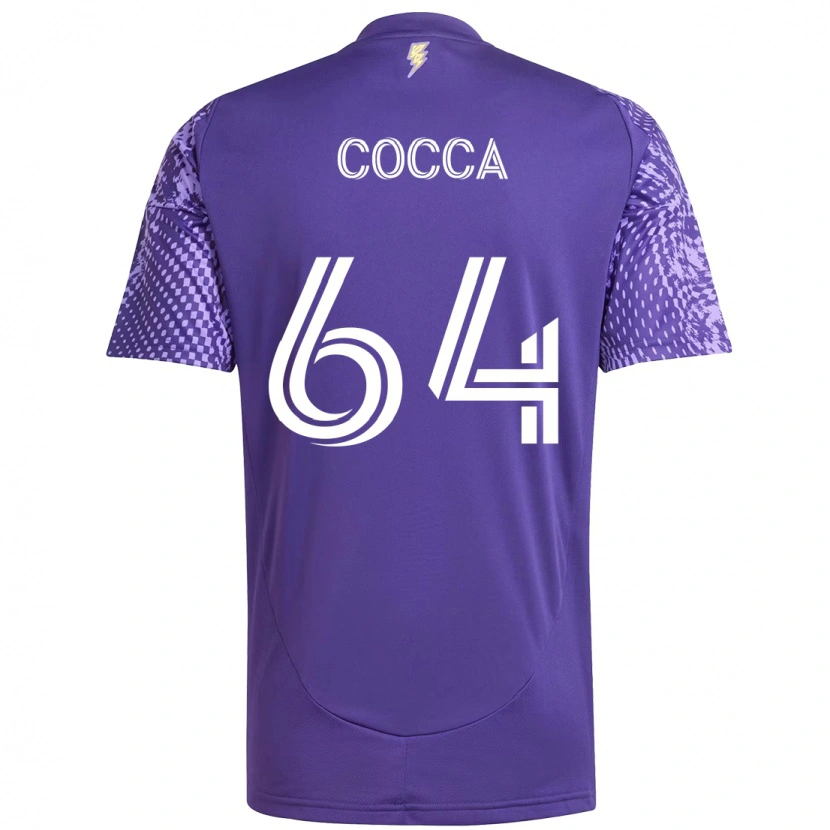 Danxen Męski Manuel Cocca #64 Biały Fioletowy Domowa Koszulka 2025/26 Koszulki Klubowe