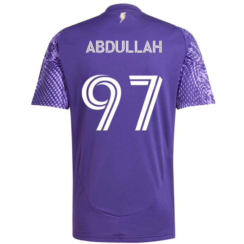 Danxen Męski Majed Abdullah #97 Biały Fioletowy Domowa Koszulka 2025/26 Koszulki Klubowe