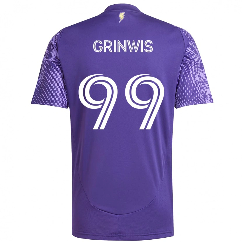 Danxen Męski Adam Grinwis #99 Biały Fioletowy Domowa Koszulka 2025/26 Koszulki Klubowe