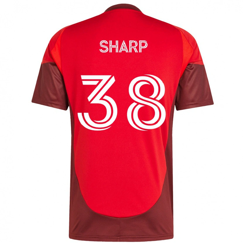 Danxen Męski Charlie Sharp #38 Biały Czerwony Domowa Koszulka 2025/26 Koszulki Klubowe
