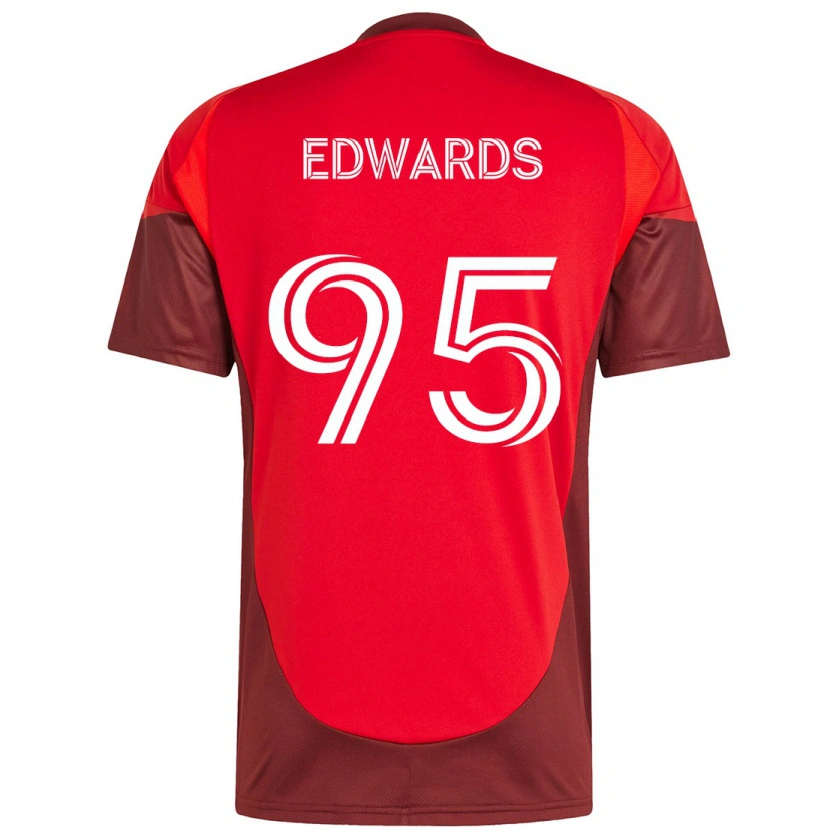 Danxen Męski Nathaniel Edwards #95 Biały Czerwony Domowa Koszulka 2025/26 Koszulki Klubowe