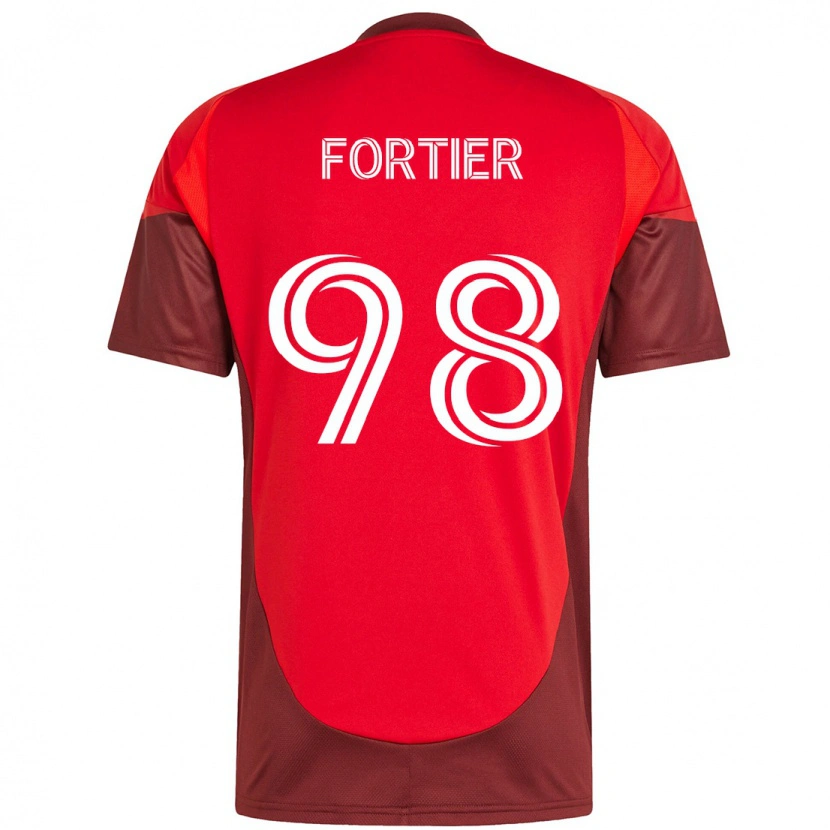 Danxen Męski Kristjan Fortier #98 Biały Czerwony Domowa Koszulka 2025/26 Koszulki Klubowe