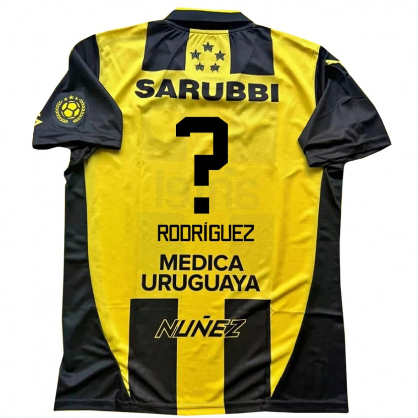 Danxen Męski Juan Rodríguez #0 Czarny Żółty Domowa Koszulka 2025/26 Koszulki Klubowe