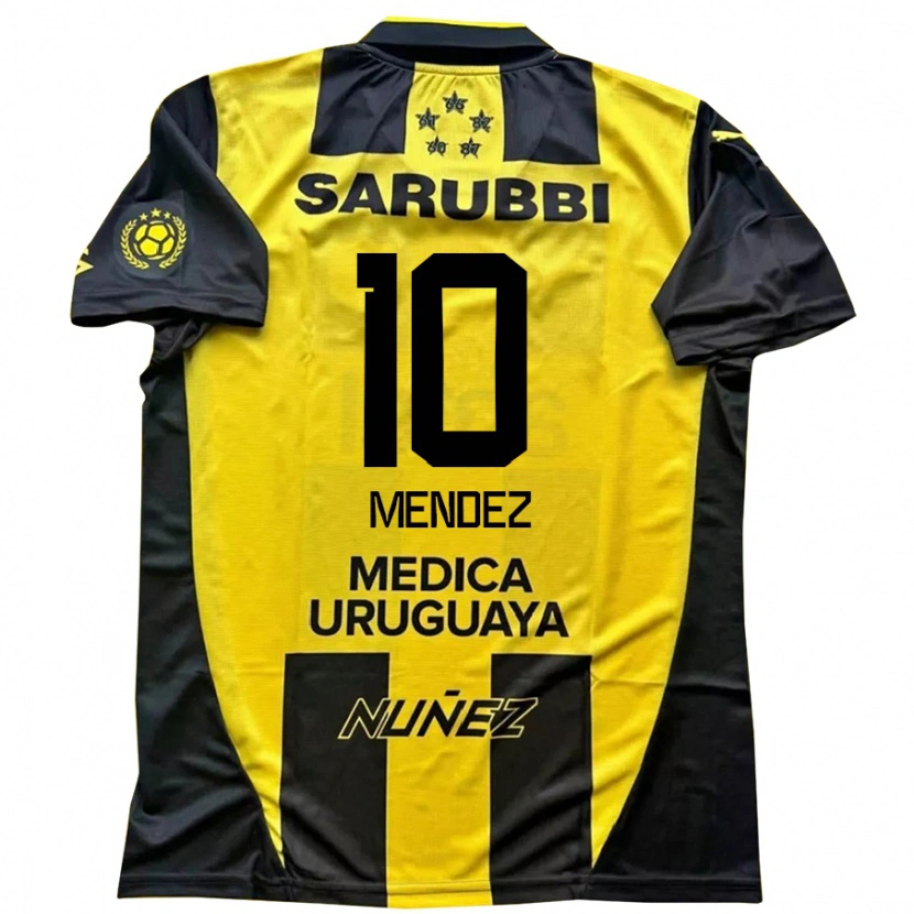 Danxen Męski Kevin Méndez #10 Czarny Żółty Domowa Koszulka 2025/26 Koszulki Klubowe