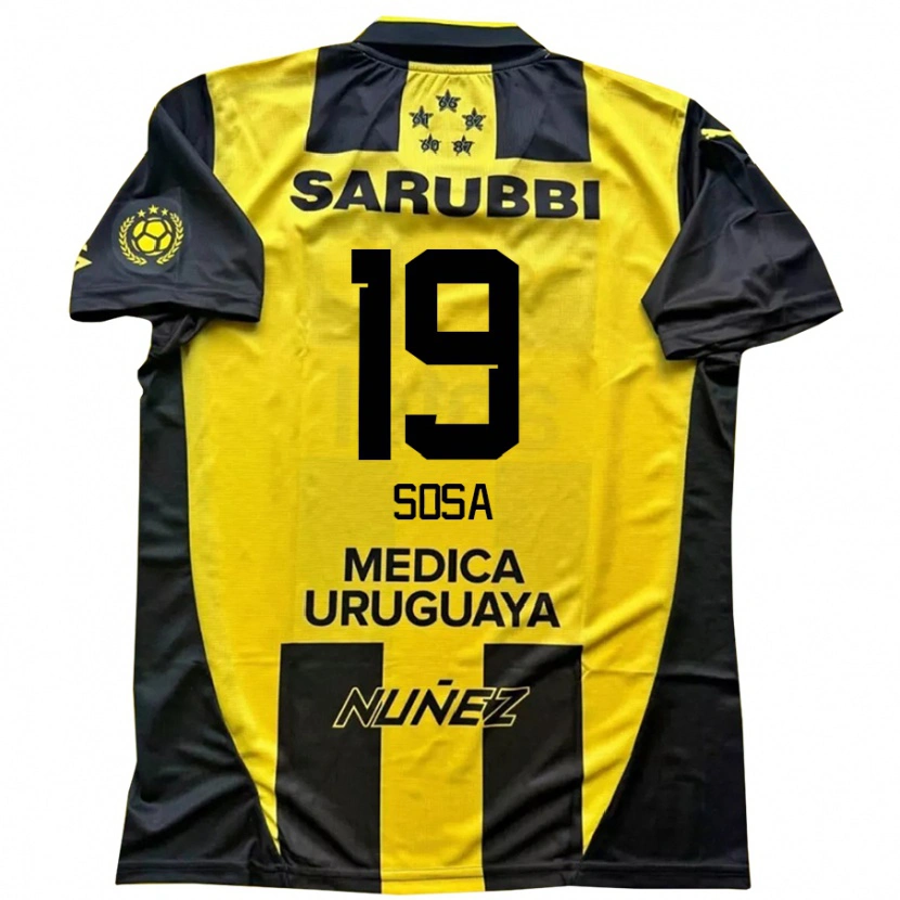 Danxen Męski Diego Sosa #19 Czarny Żółty Domowa Koszulka 2025/26 Koszulki Klubowe